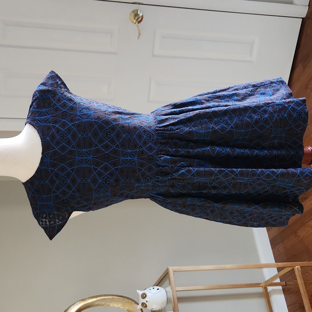 Anthropologie Moon Collection Cap Sleeve Embroidered Baby Doll Dress